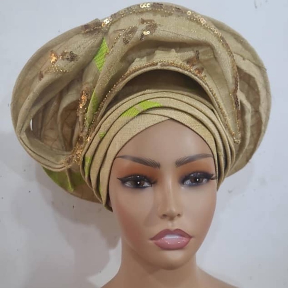 Elegant Classy 
Royal One Of A Kind Hand Made Gele

GEL 1 O326